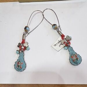 Ayala bar  Artisan Silver and Turquoise mosaic  Earrings🌺NWTs